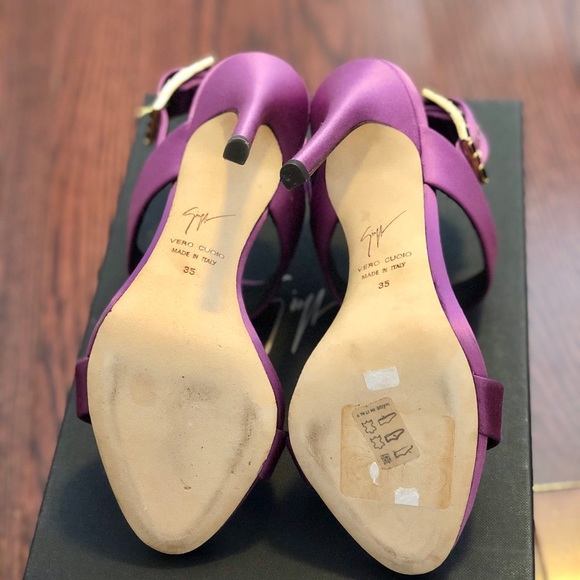 Giuseppe Zanotti Satin Sandals with Jeweled Buckle - Picture 2 of 4